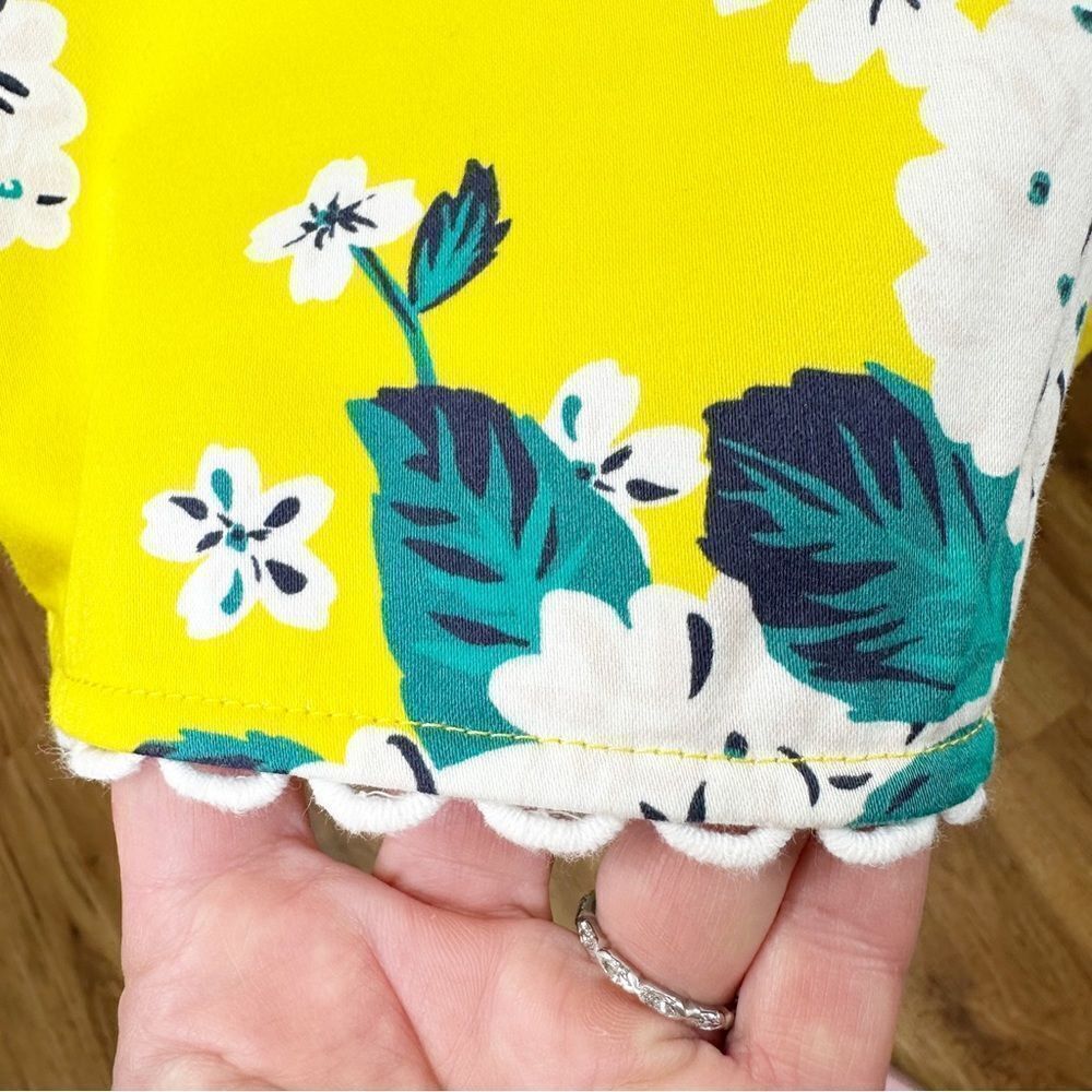 Draper James Lemon‎ Yellow Hydrangea Row Payton Cotton Sun Dress Size 10 - Picture 7 of 16